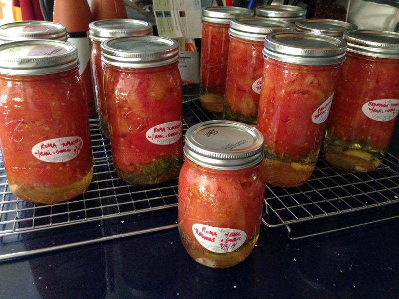 Our first batch of canned tomatoes of 2014